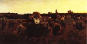 Jules Breton The Recall of the Gleaners oil painting picture wholesale